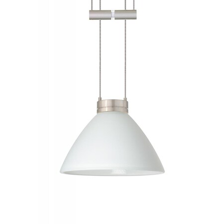 Besa Lighting Besa Pendant Domi Satin Nickel White 1x50W Halogen 1XA-174307-SN